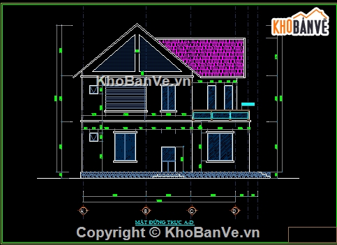 biệt thự 2 tầng mái thái,biệt thự đẹp 2 tầng mái ngói,bản vẽ biệt thự 2 tầng