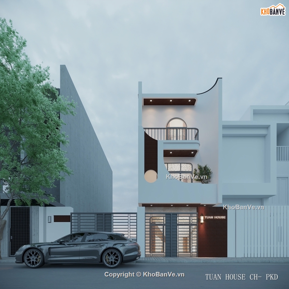 Hồ sơ thiết kế,#Bản vẽ thiết kế,Nhà phố 3 tầng hiện đại,Nhà phố hiện đại,#Nhà phố 3 tầng,#Nhà phố 3 tầng 5mx20m