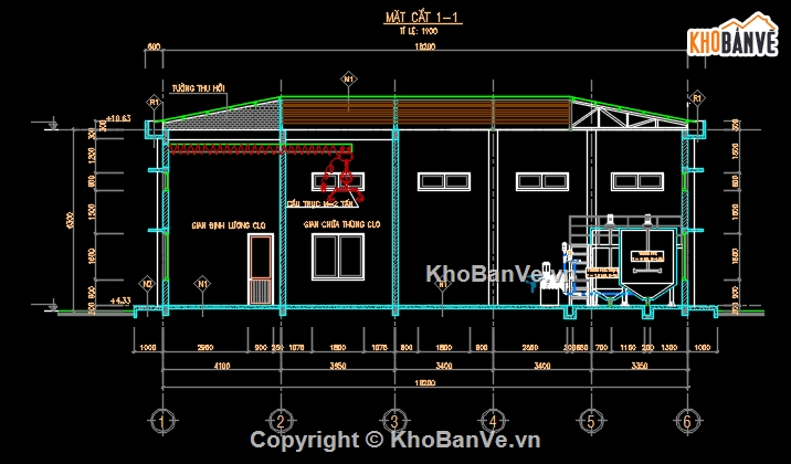 thiết kế nhà máy nước Tuy Hòa,file cad nhà máy nước,bản vẽ autocad nhà máy nước