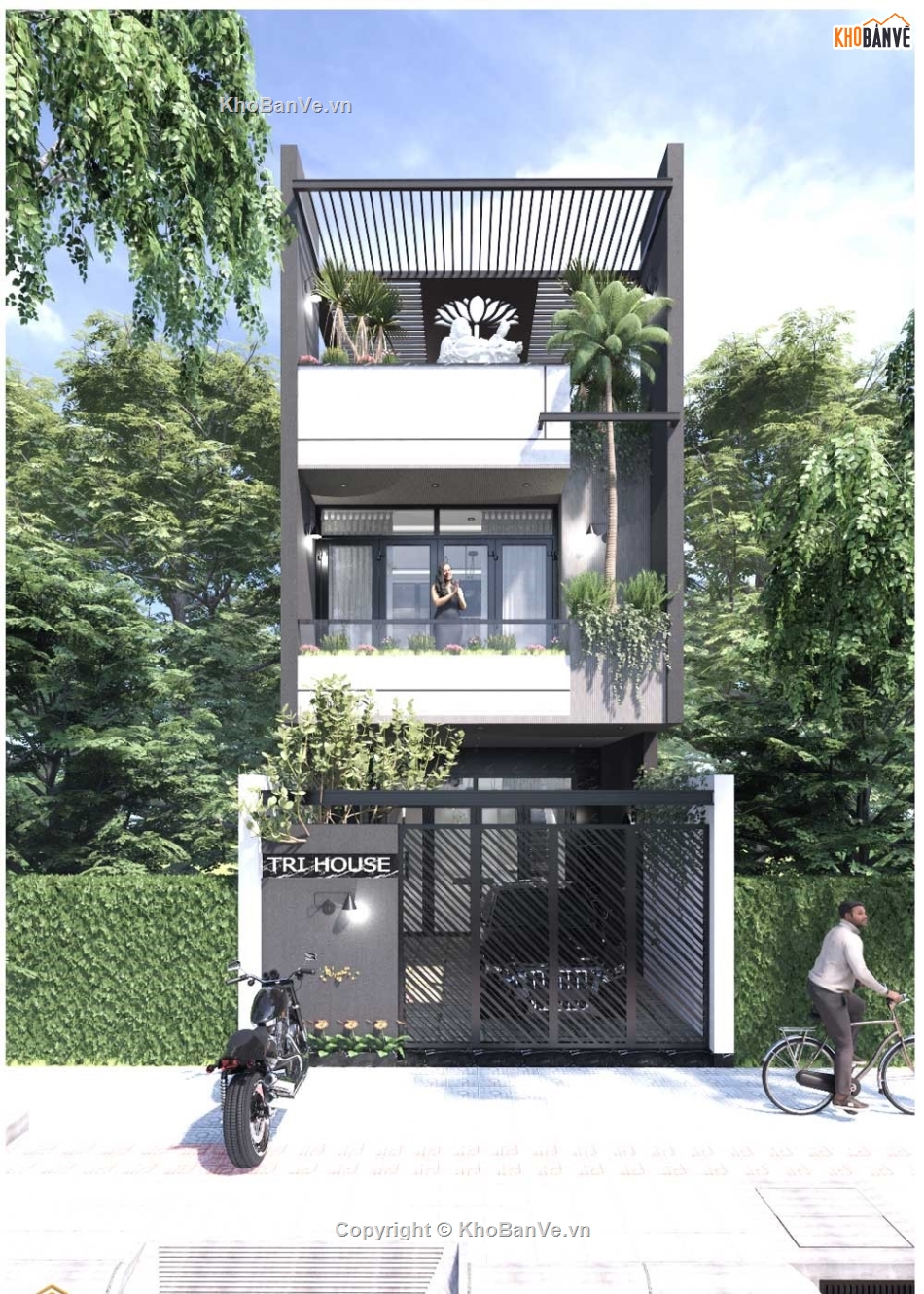 Hồ sơ thiết kế,Nhà phố 3 tầng hiện đại,Nhà phố hiện đại,Nhà phố 3 tầng,Nhà phố 3 tầng 5mx22m