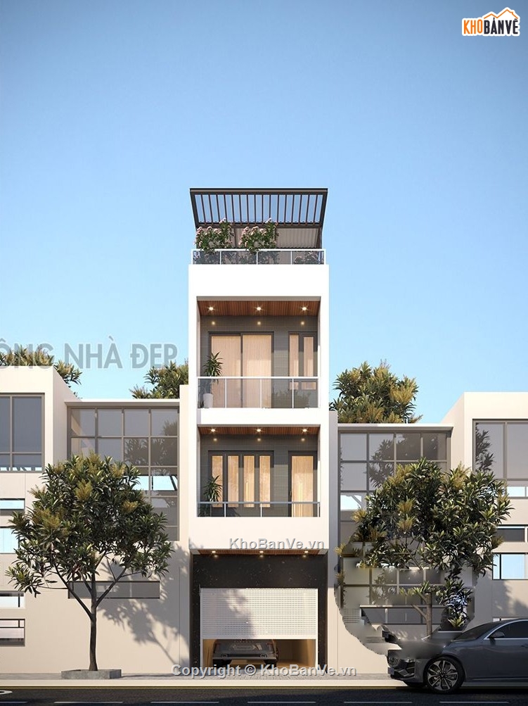 Hồ sơ thiết kế,Bản vẽ thiết kế,Nhà phố 4 tầng hiện đại,Nhà phố hiện đại,Nhà phố 4 tầng,Nhà phố 4 tầng 4mx15m