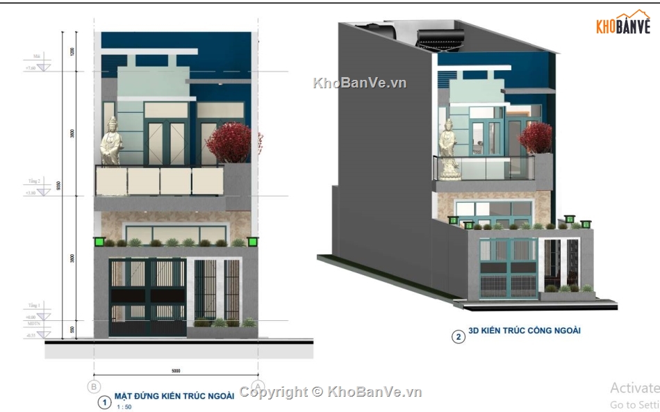 bản vẽ revit nhà phố 2 tầng,revit nhà phố 2 tầng,bản vẽ nhà phố 2 tầng revit,nhà phố 2 tầng revit