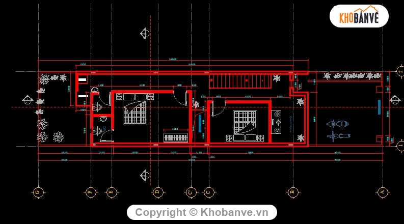 bản vẽ nhà phố 2 tầng,Nhà phố 2 tầng 5x13.5m,bản vẽ cad Nhà phố 2 tầng,cad Nhà phố 2 tầng,nhà phố 2 tầng