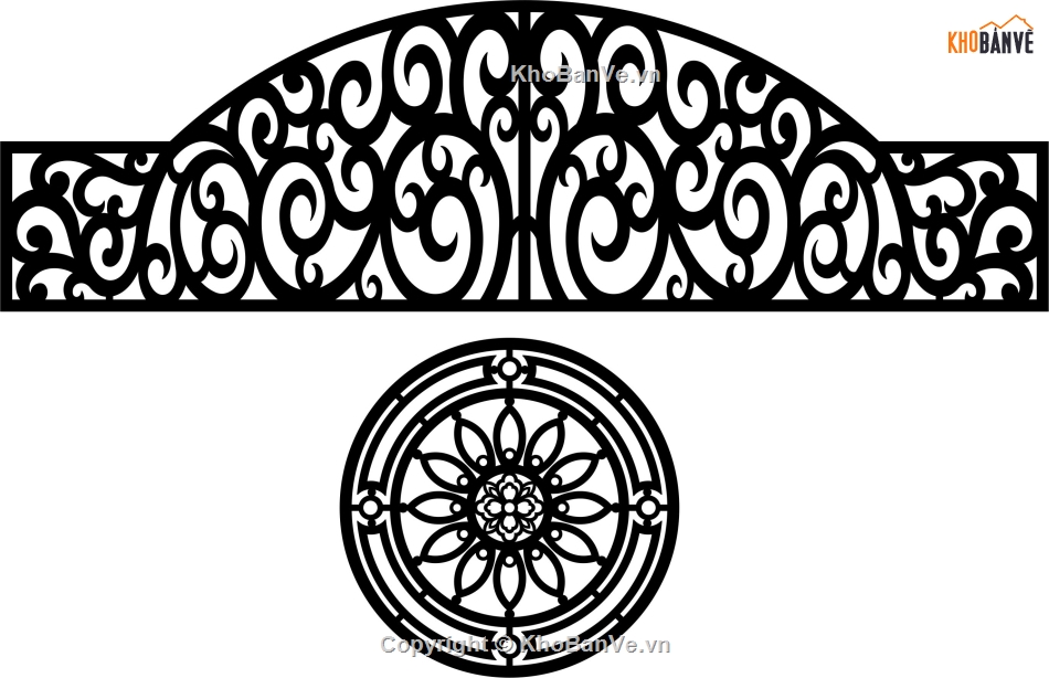 Hoa văn tròn,vòm cổng,vòm cổng dxf,hoa văn tròn dxf