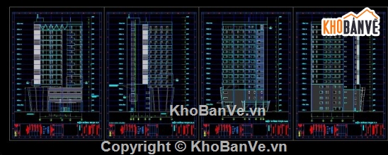 Khách sạn 17 tầng,khách sạn file cad,cad khách sạn,khách sạn file autocad