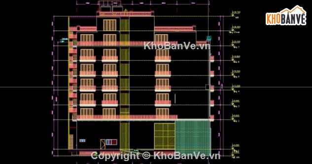 khách sạn 7 tầng,cad khách sạn,bản vẽ khách sạn 7 tầng,autocad khách sạn