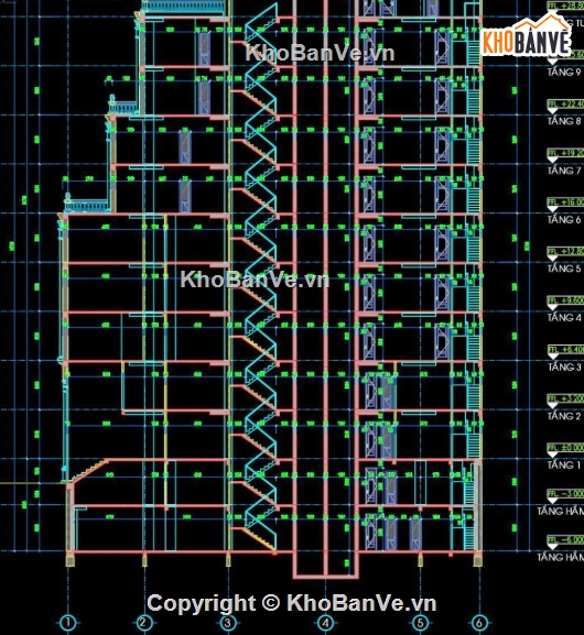 Khách sạn 9 tầng,cad khách sạn 9 tầng,file cad khách sạn 9 tầng,khách sạn 9 tầng
