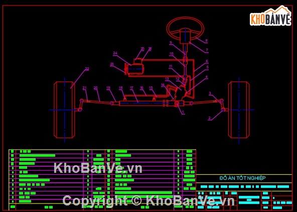 thuyết minh,hệ thống lái,hệ thống lái ô tô,sơ đồ nguyên lý,hệ thống treo và hệ thống lái,file cad hệ thống lái xe