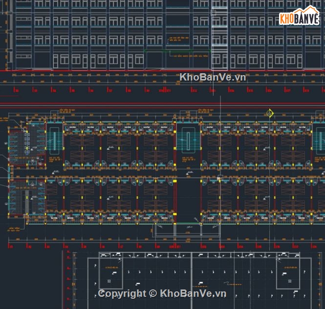 ký túc xá 5 tầng,ký túc xá,bản vẽ ký túc xá,cad ký túc xá