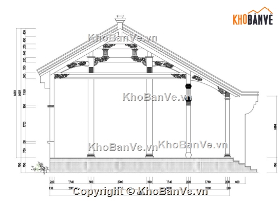 cad nhà thờ họ 5 gian,file cad nhà thờ họ 5 gian,nhà thờ họ 5 gian