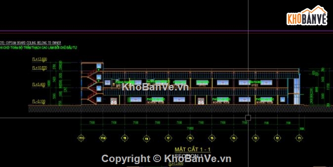 nhà xưởng,file cad nhà xưởng,bản vẽ xưởng,xưởng kết hợp kinh doanh