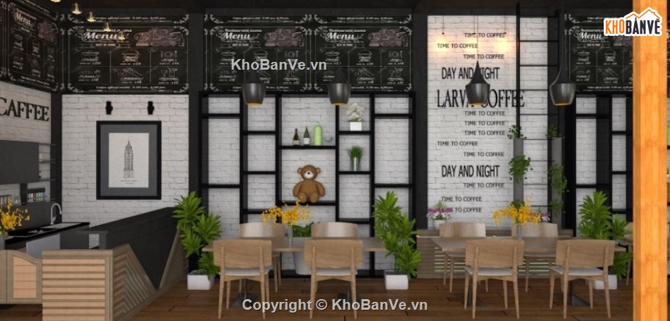 sketchup cafe,model su cafe,quán cafe sketchup