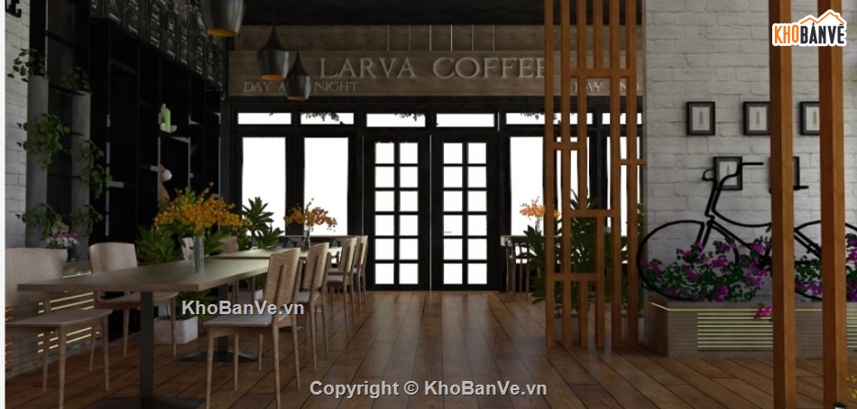 sketchup cafe,model su cafe,quán cafe sketchup