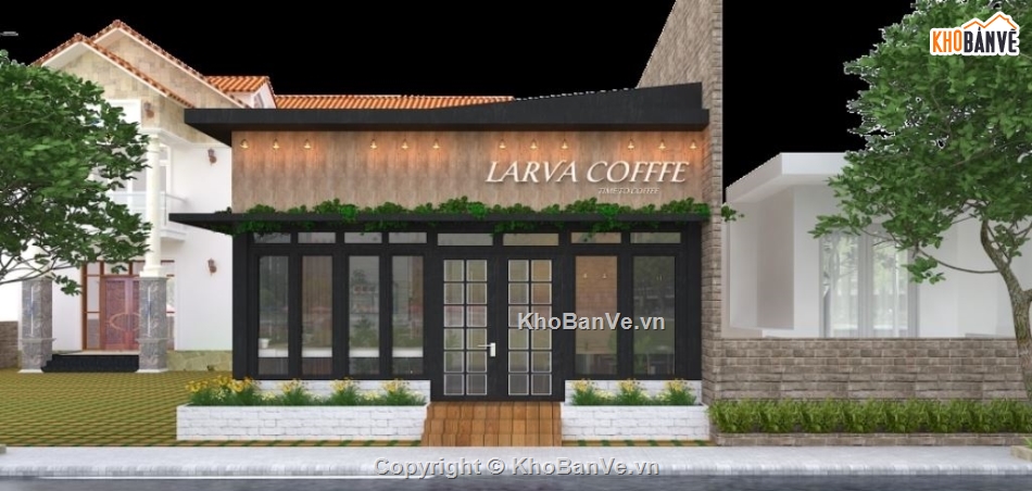 sketchup cafe,model su cafe,quán cafe sketchup