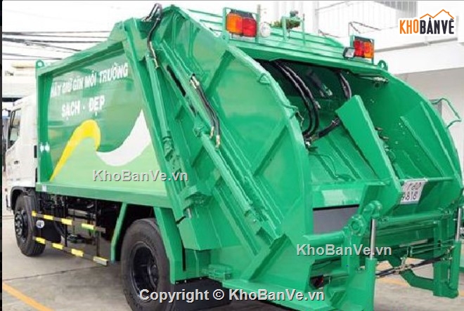 dẫn động công tác,cơ cấu ép rác,xe Hino FG,hệ thống gom rác.
