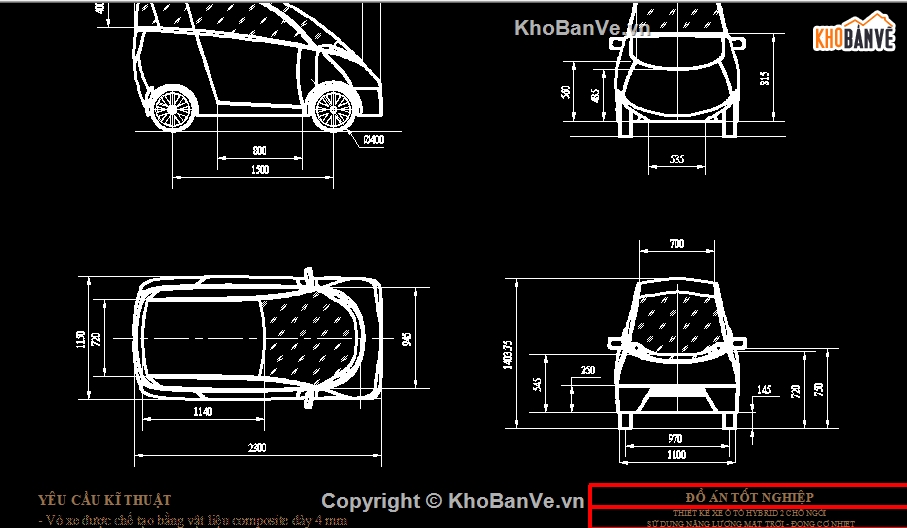 Đồ án xe ô tô,thiết kế xe ô tô hybrid,xe ô tô hybrid 2 chỗ