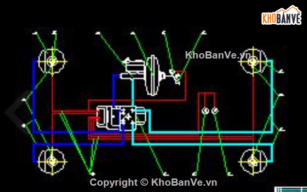 hệ thống phanh,Chevrolet Captiva,đồ án ô tô,bản vẽ kỹ thuật