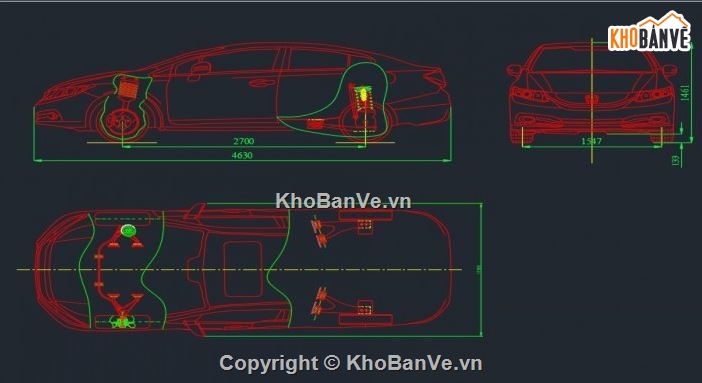 hệ thống treo xe honda civic,hệ thống treo xe,hệ thống treo xe file cad