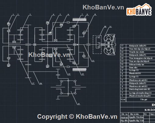 đồ án khảo sát hộp số tự động,khảo sát hộp số tự động,hộp số tự động file cad