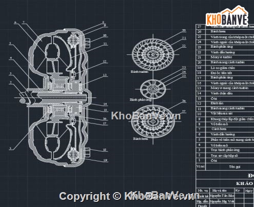 đồ án khảo sát hộp số tự động,khảo sát hộp số tự động,hộp số tự động file cad