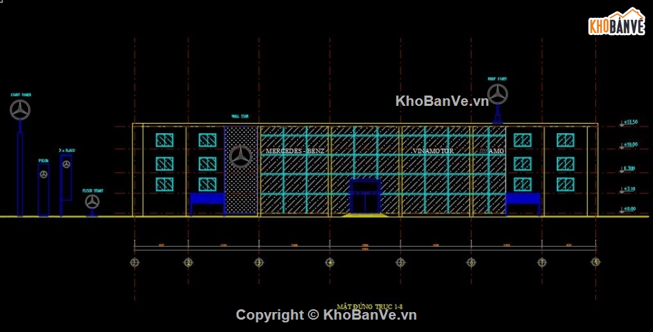 bản vẽ showroom ô tô,bản vẽ showroom,showroom ô tô