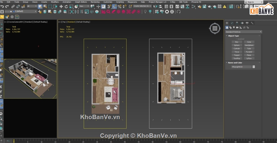 nha pho hai tang,ban ve 3dsmax,mat bang bo tri noi that,3d floor plan,nha hai phong ngu,Bản vẽ nhà phố