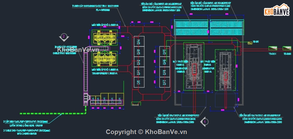 Máy phát điên,Phòng máy phát điên,file cad máy phát điện