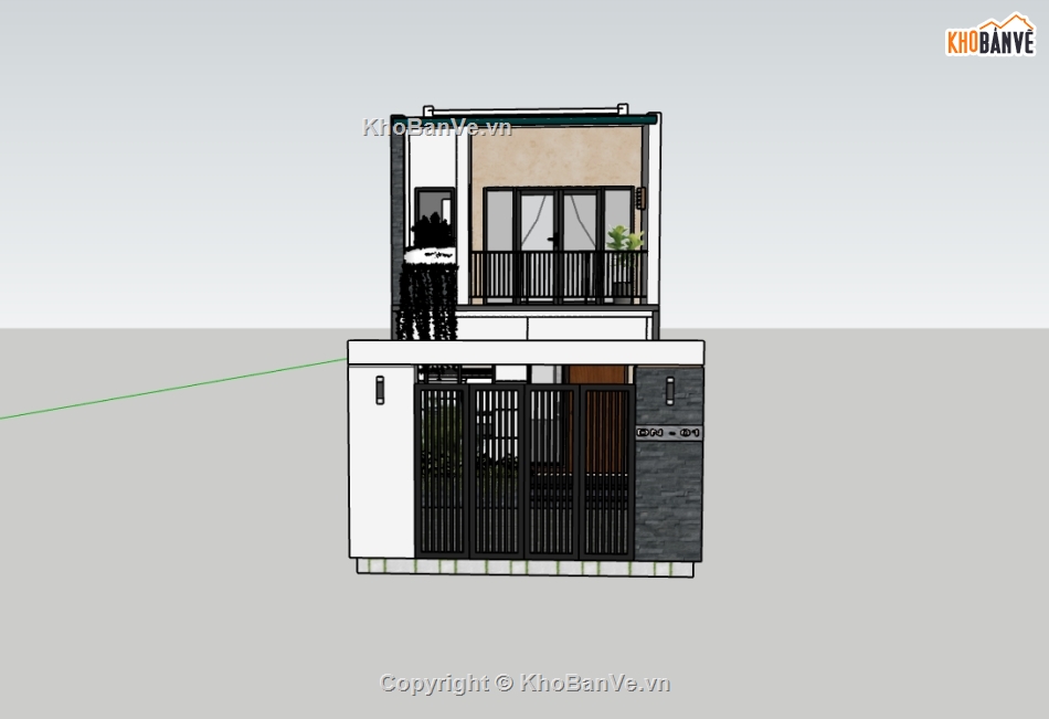 su nhà phố,sketchup nhà phố,sketchup nhà phố 2 tầng