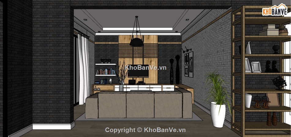 phòng khách hiện đại,sketchup phòng khách,thiết kế phòng khách sketchup,mẫu su phòng khách