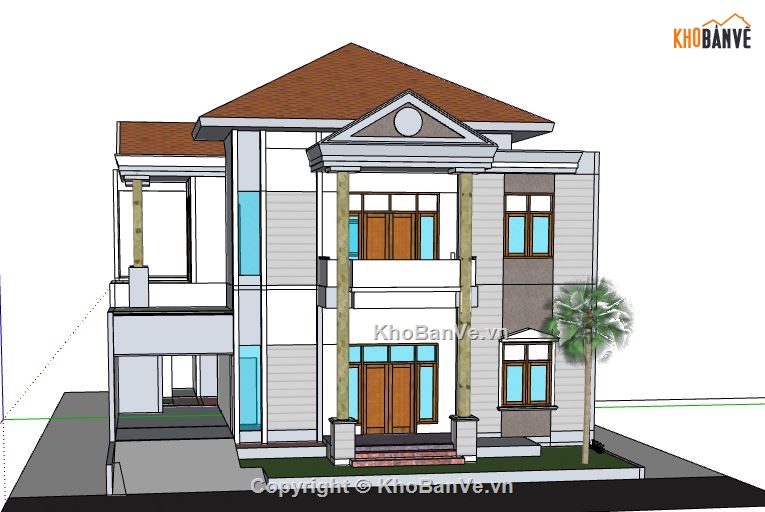 file su biệt thự,file sketchup biệt thự,model su biệt thự