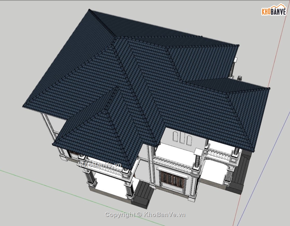 File sketchup biệt thự 2 tầng,Model su biệt thự 2 tầng,File sketchup biệt thự 2 tầng mái Nhật,Biệt thự 2 tầng mái Nhật,Sketchup biệt thự 2 tầng mái Nhật