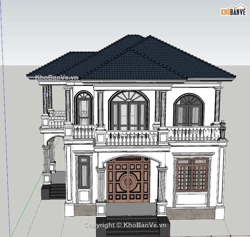 File sketchup biệt thự 2 tầng,Model su biệt thự 2 tầng,File sketchup biệt thự 2 tầng mái Nhật,Biệt thự 2 tầng mái Nhật,Sketchup biệt thự 2 tầng mái Nhật