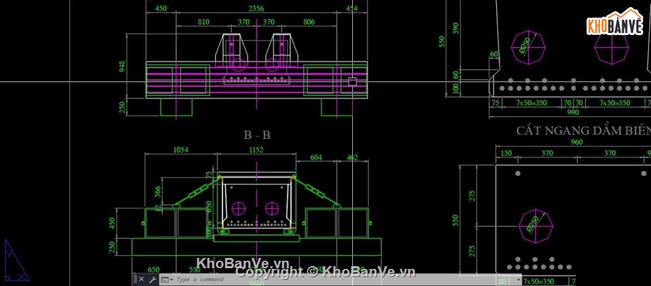 dầm bản rỗng,bản dầm,Bản vẽ dầm,Bản vẽ dầm L=15m