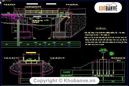 thiết kế cầu,Bản vẽ dầm T,Cầu 1 nhịp dầm T 9m,Bản vẽ cầu Xốp Xăng 2