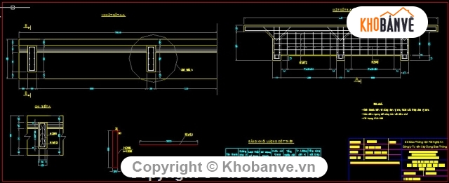 thiết kế cầu,Bản vẽ dầm T,Cầu 1 nhịp dầm T 9m,Bản vẽ cầu Xốp Xăng 2