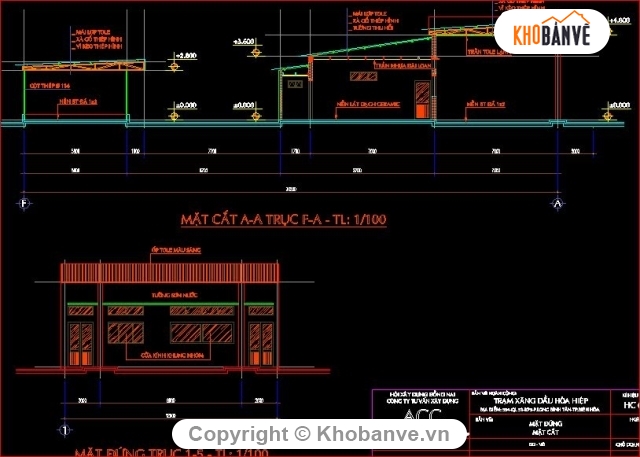 thiết kế cây xăng,bản vẽ cây xăng,trạm xăng dầu Hiệp Hòa,mẫu thiết kế cây xăng