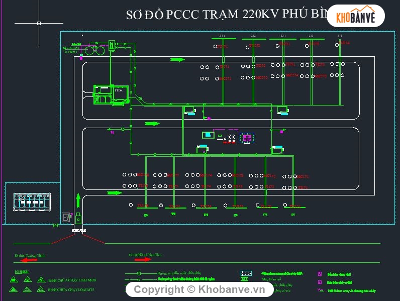 trạm biến áp 220/110kv,bản vẽ pccc trạm biến áp,công trình DDK