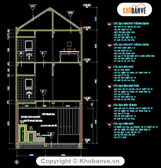 Bản vẽ nhà phố,kiến trúc 3 tầng,kiến trúc 2 tầng 1 tum,nhà phố 6x13m,Bản vẽ nhà phố 2 tầng 1 tum