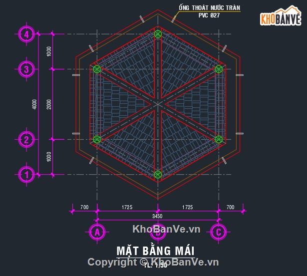 nhà bảo vệ,bản vẽ autocad nhà bảo vệ,bản vẽ nhà bảo vệ lục giác