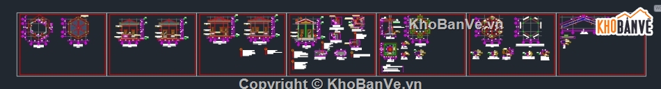 nhà bảo vệ,bản vẽ autocad nhà bảo vệ,bản vẽ nhà bảo vệ lục giác