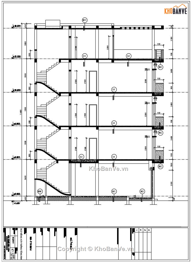 Nhà ống 5 tầng,Thiết kế nhà ống 5 tầng,nhà ống mặt tiền 2.6m,FIle cad nhà ống hiện đại,Bản vẽ nhà ống hiện đại