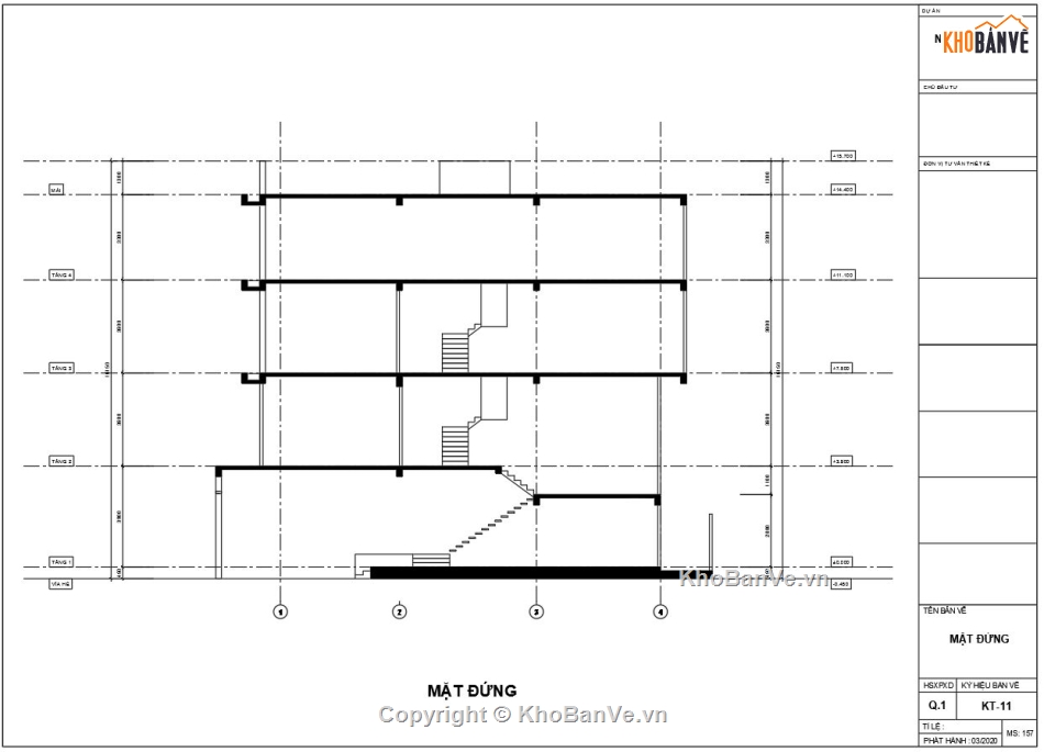 bản vẽ nhà phố 4 tầng,Thiết kế nhà phố đẹp,Nhà phố mặt tiền 5m,Bản vẽ nhà ống mặt tiền 5m,File cad nhà ống 5x19m