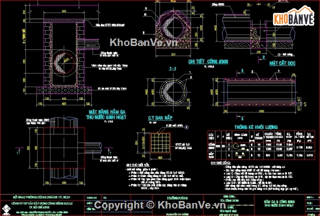 hầm thu nước sinh hoạt,thiết kế hầm thu nước,bản vẽ cống hộp,bản vẽ nước sinh hoạt