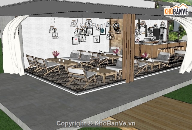 thiết kế kiến trúc quán caffe,bản vẽ,thiết kế quán cafe