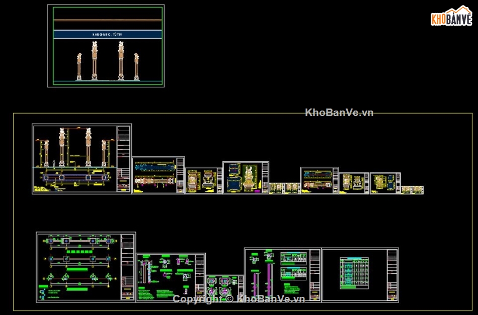 Tứ trụ đẹp,Mẫu thiết kế tứ trụ,Bản vẽ tứ trụ,FIle cad tứ trụ,Thiết kế tứ trụ cổ