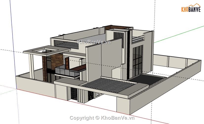 Biệt thự 1 tầng,model su biệt thự 1 tầng,biệt thự 1 tầng file su