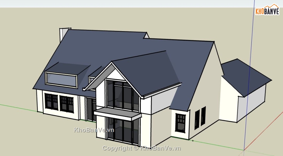 Biệt thự 1 tầng,model su biệt thự 1 tầng,biệt thự 1 tầng sketchup