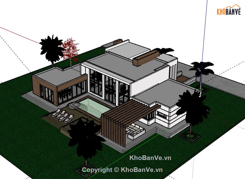 Biệt thự 1 tầng,Model su biệt thự 1 tầng,biệt thự 1 tầng model su