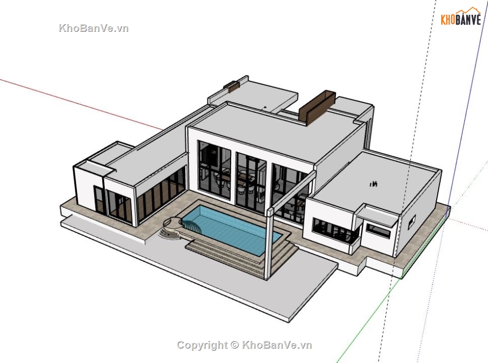 Biệt thự 1 tầng,model su biệt thự 1 tầng,file su biệt thự 1 tầng