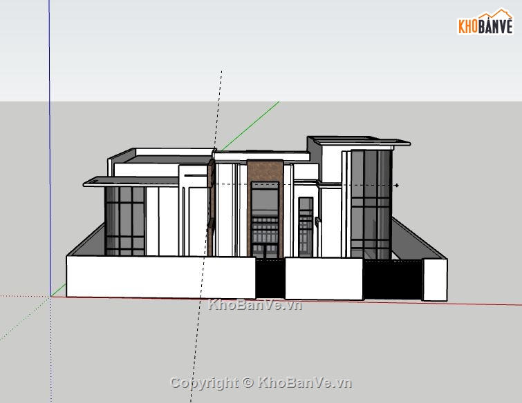 Biệt thự 1 tầng,model su biệt thự 1 tầng,sketchup biệt thự 1 tầng